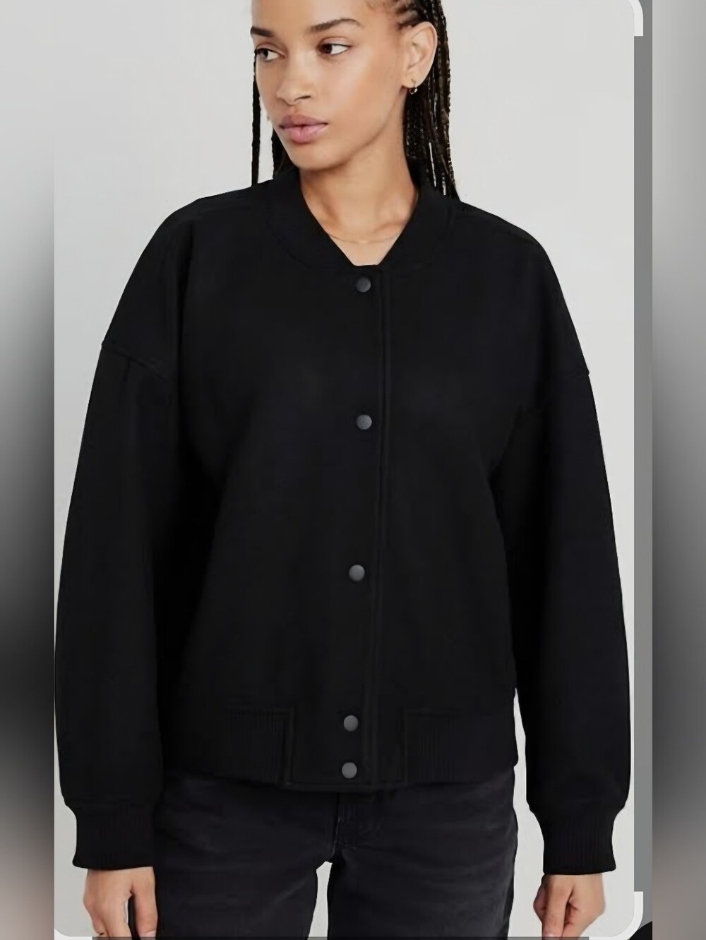 Old Navy Women's Oversized Bomber Jacket Black Size XL Like New